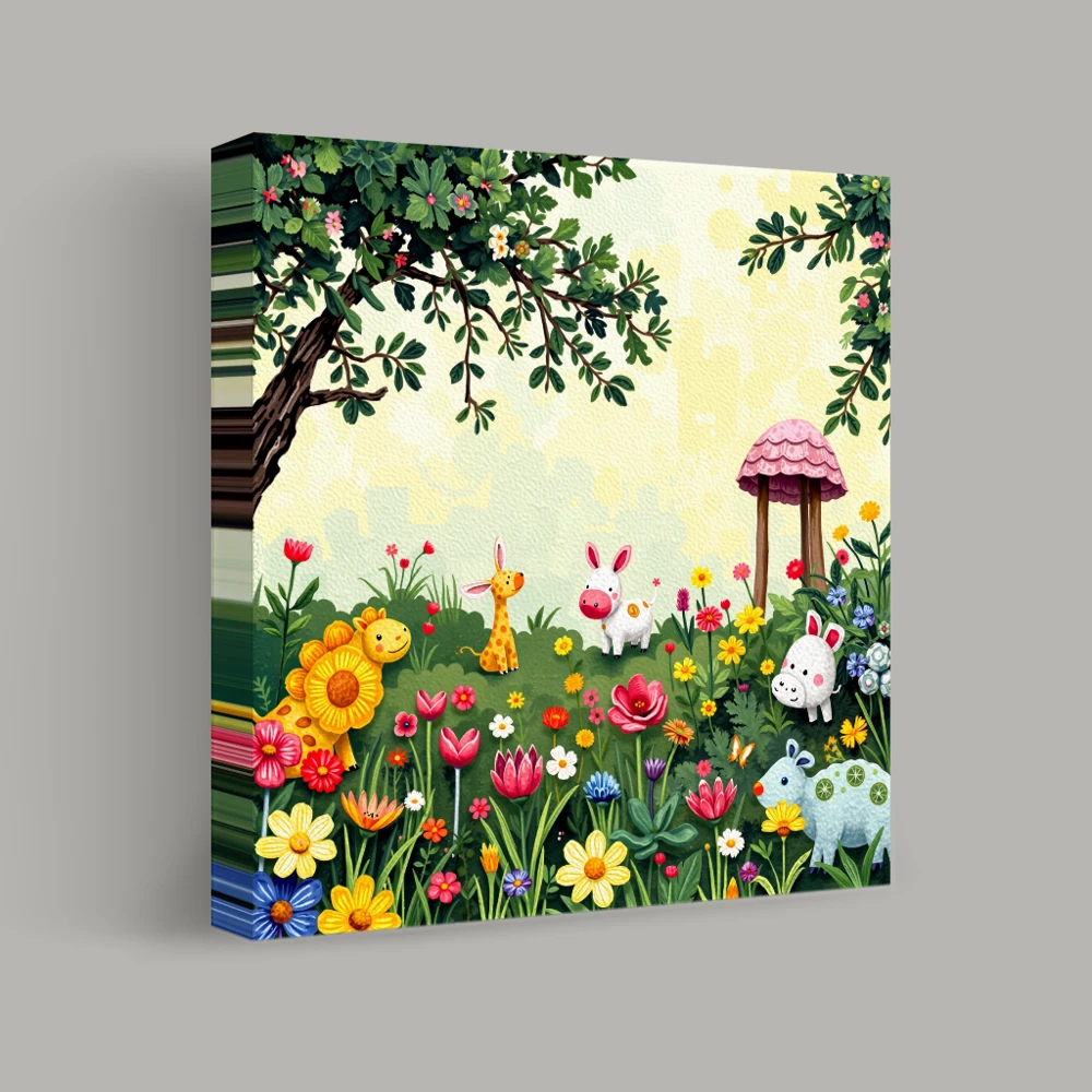 Enchanted Meadow Gathering — canvas