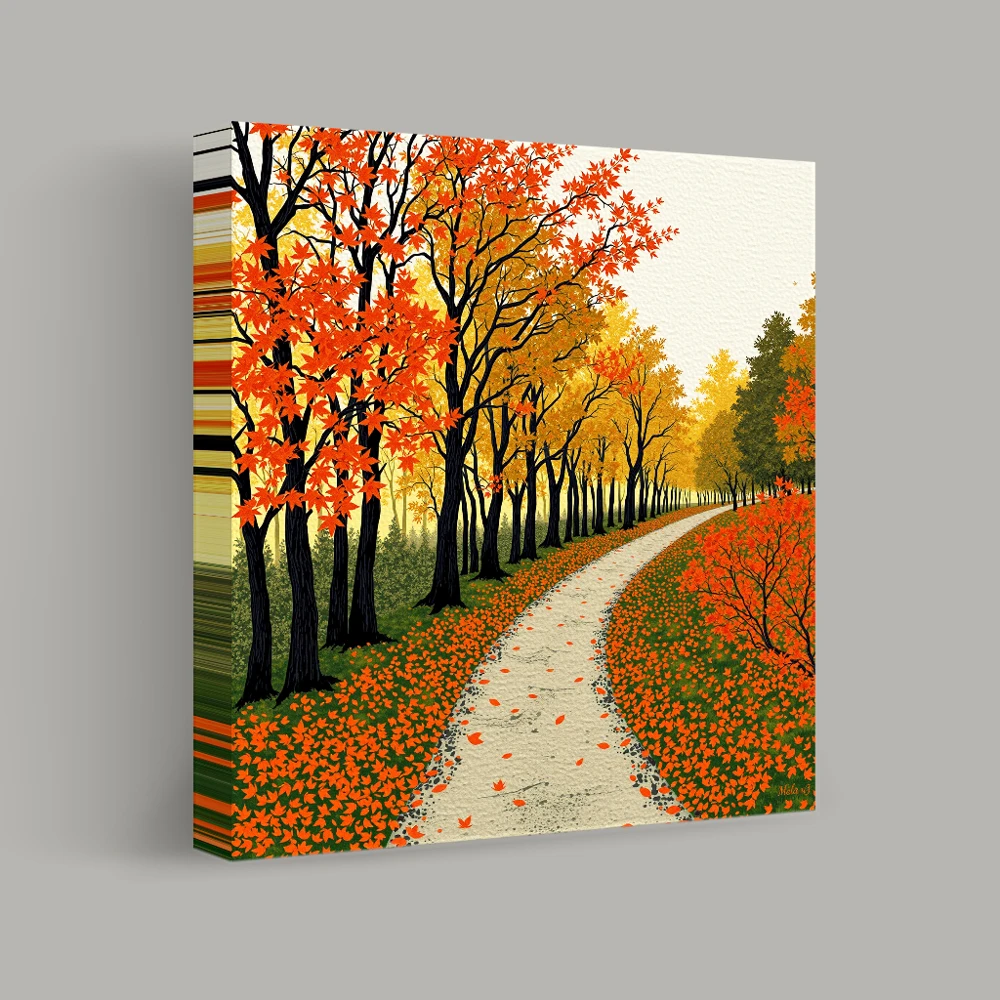 Pathway Through Autumn Splendor — canvas