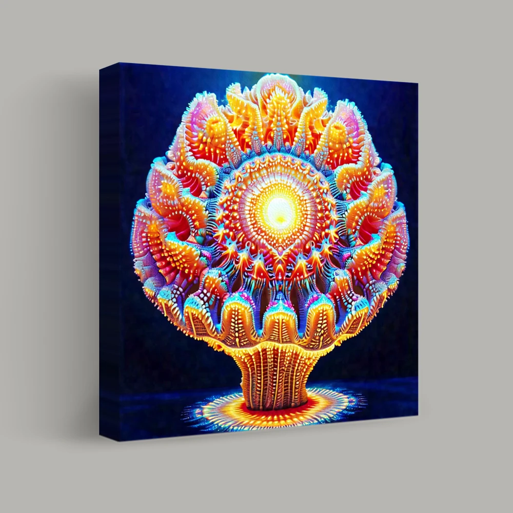 Radiant Coral Bloom — canvas