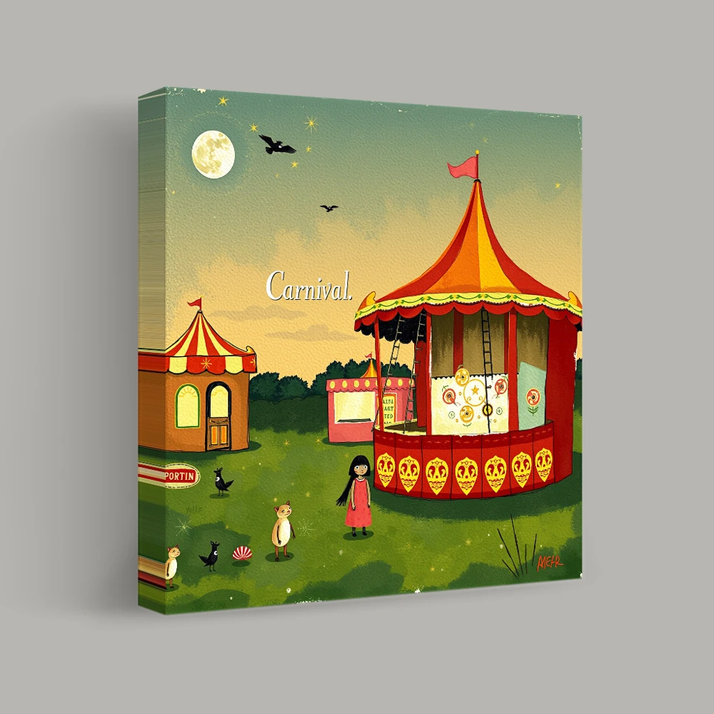 Whimsical Night at the Fair — canvas