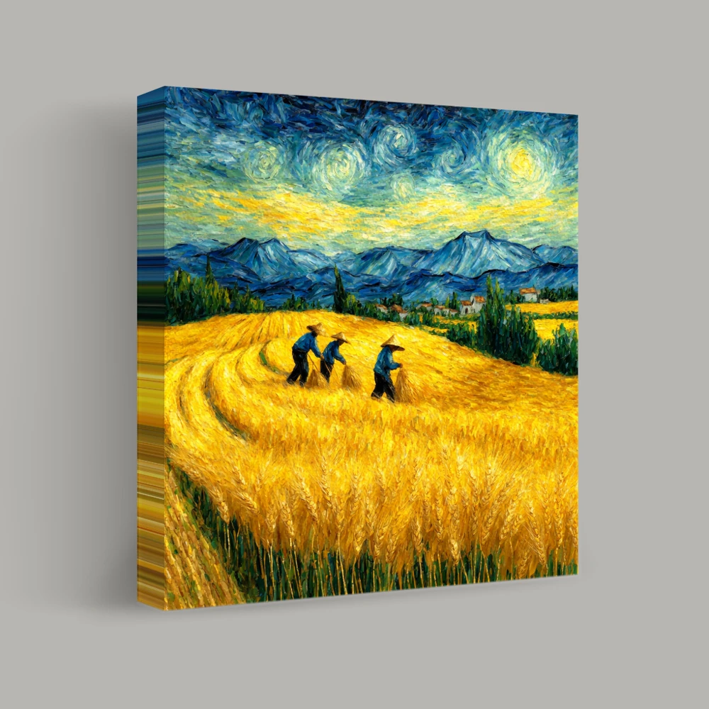 Raccolto sotto cieli stellati — canvas