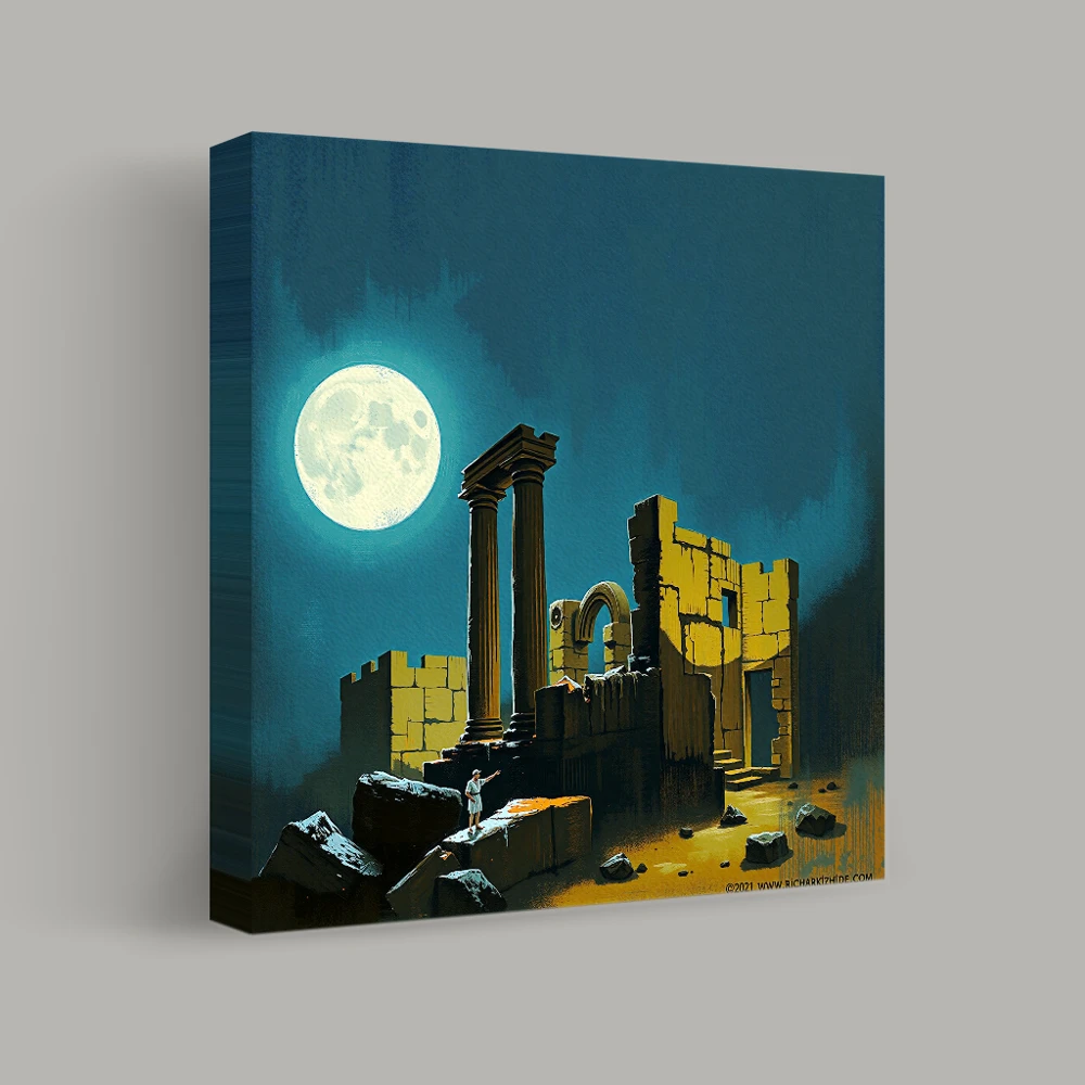 Moonlit Ruins — canvas