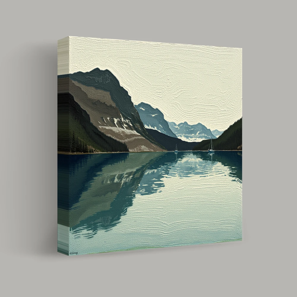 Reflections Across Alpine Waters — canvas