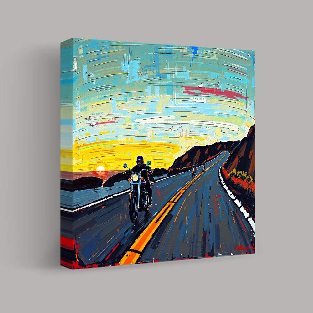 Riders at Sunset — canvas