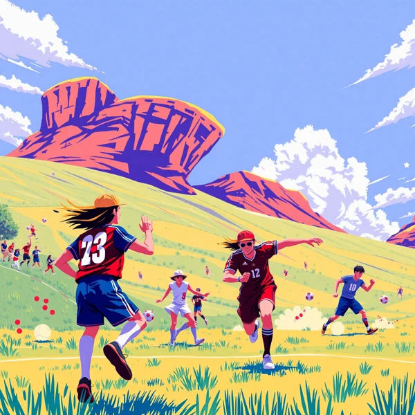 Soccer Game in Vibrant Hills