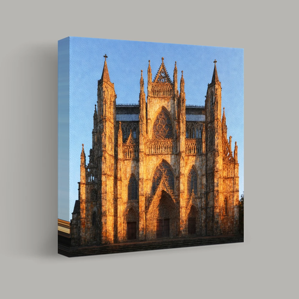 Gothic Grandeur at Sunset — canvas