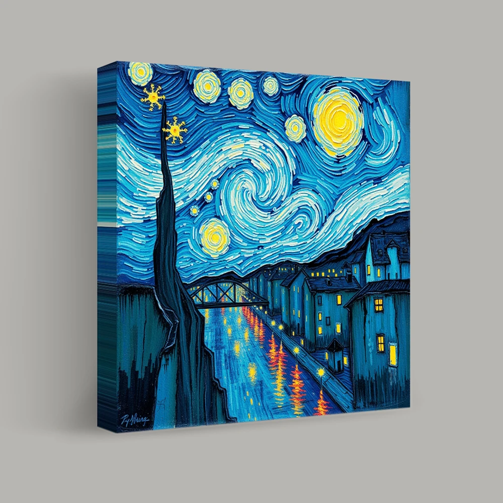 Whirlwinds Over the Quiet Town — canvas