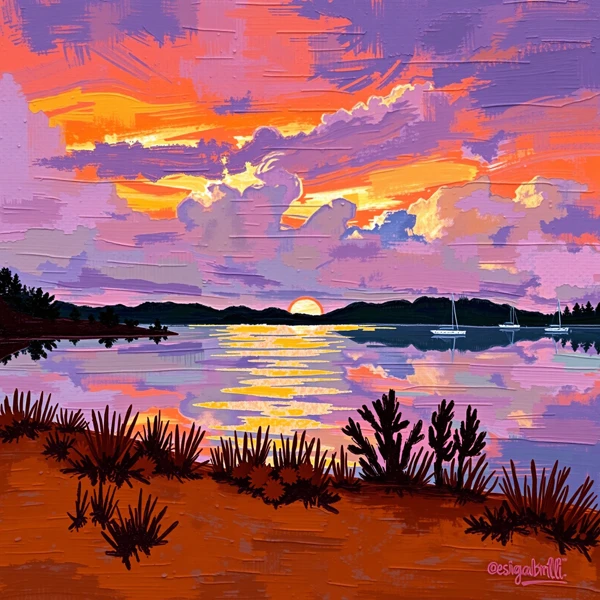 Sunset Serenity Over the Lake