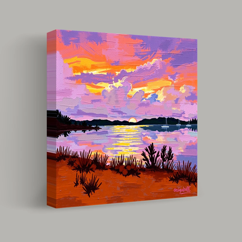 Sunset Serenity Over the Lake — canvas