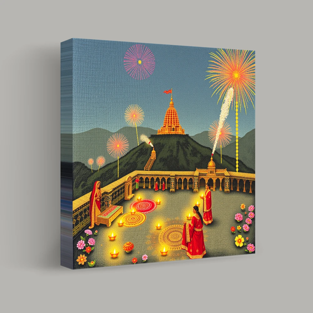 Festival Lights Over the Temple — canvas