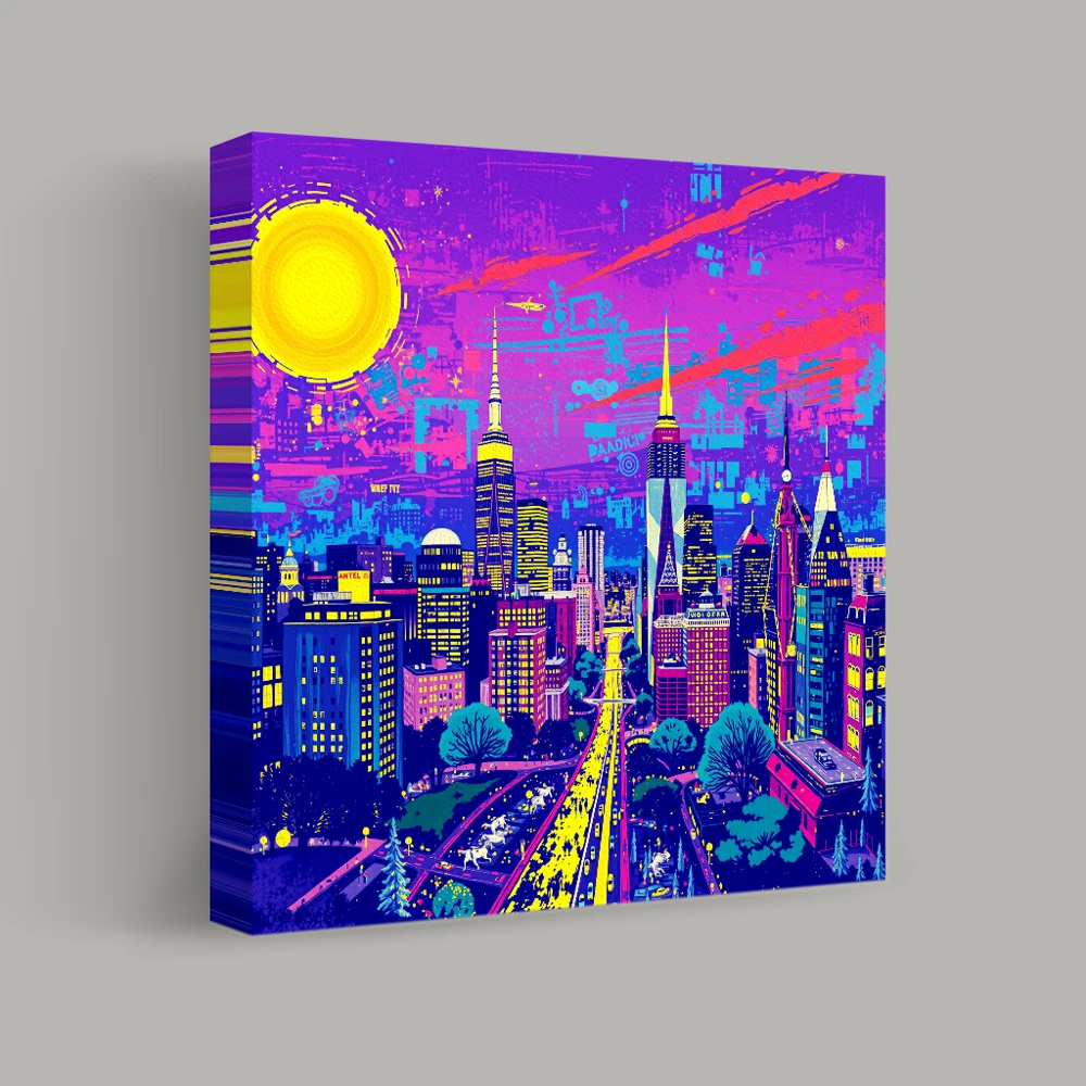 Neon Dreams of the Metropolis — canvas