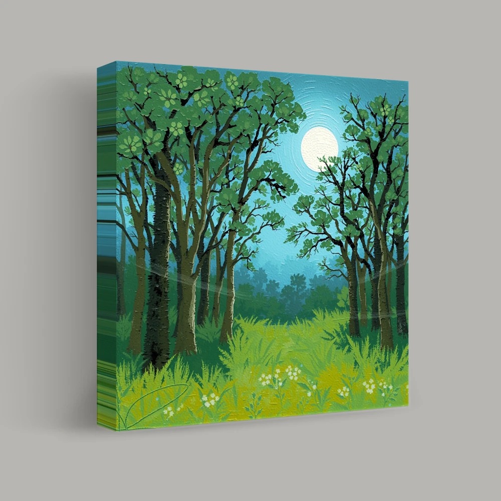 Moonlit Woodland — canvas