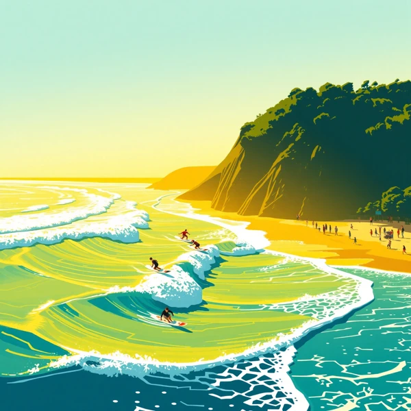 Surfers at Sunrise Cove
