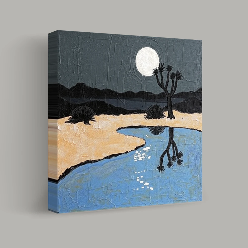 Moonlit Desert Reflection — canvas