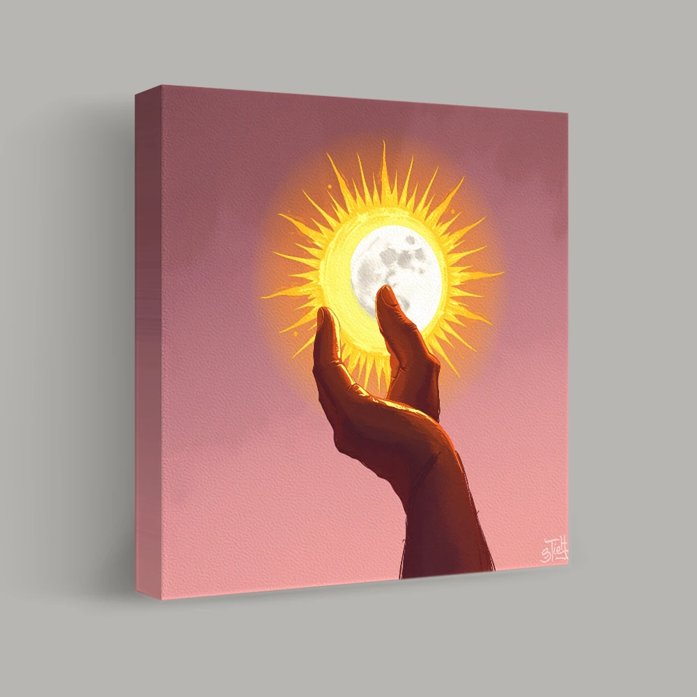 Embracing the Celestial Duality — canvas