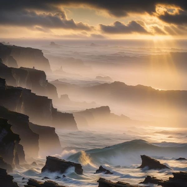 Sunlit Cliffside Reverie