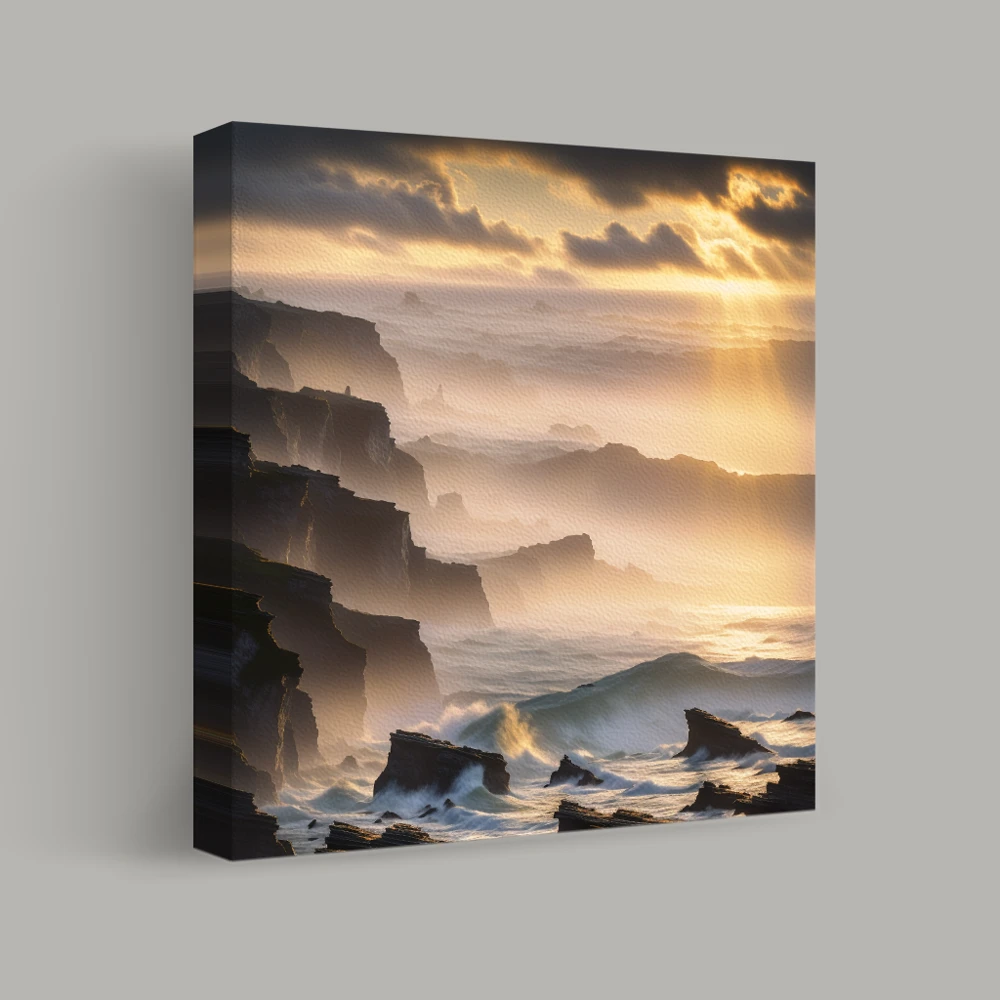 Sunlit Cliffside Reverie — canvas