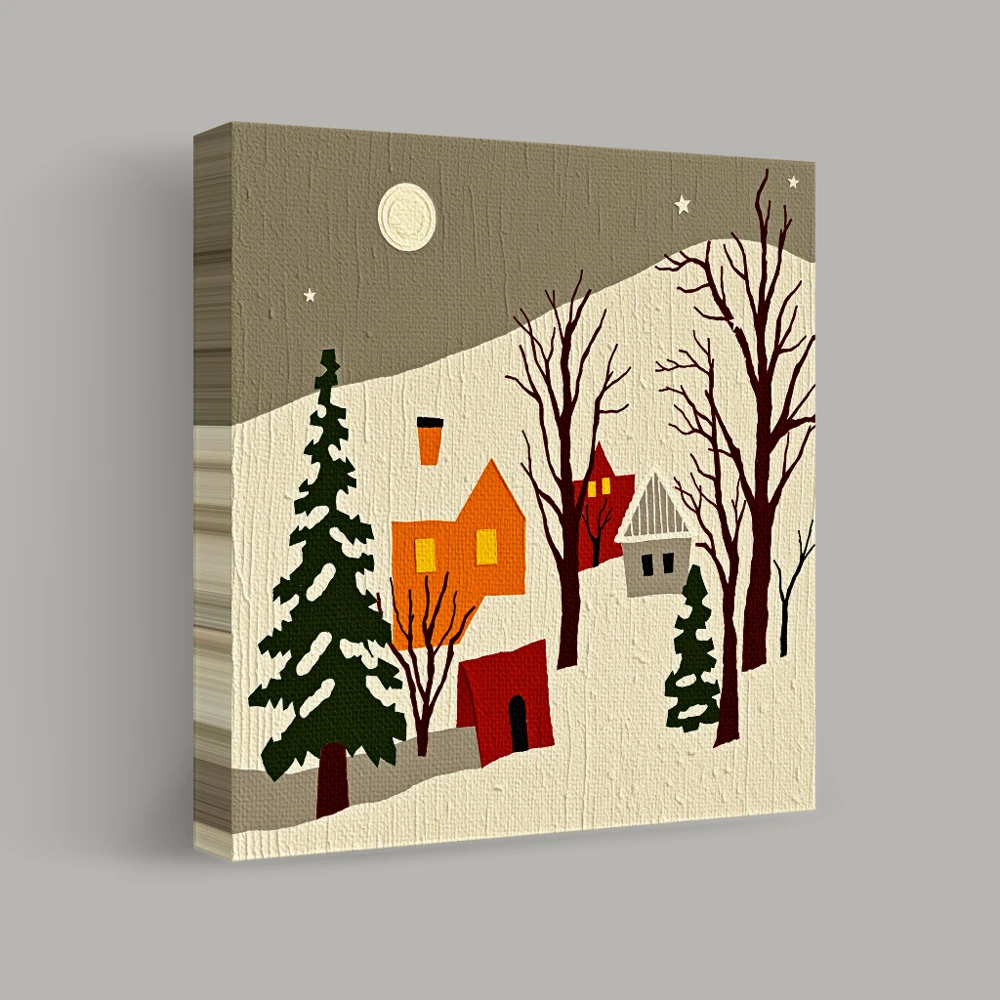 Winter Night's Embrace — canvas