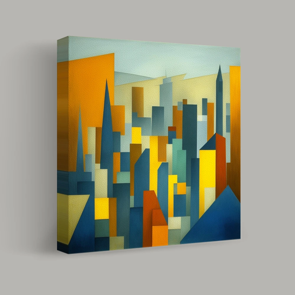Geometric Skyline Symphony — canvas