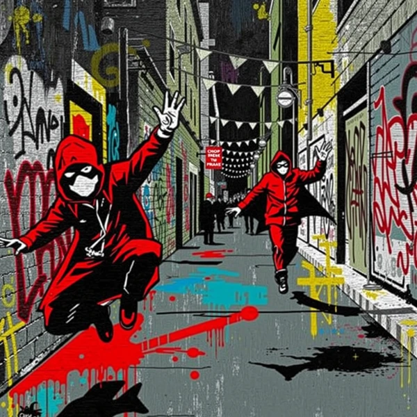 Pursuit Through Grafitti Alley