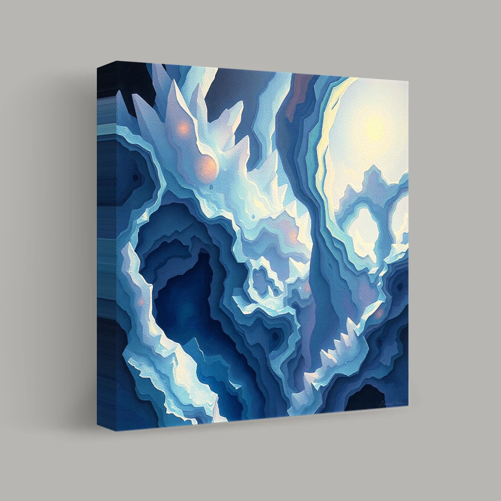 Echoes of the Frozen Cavern — canvas