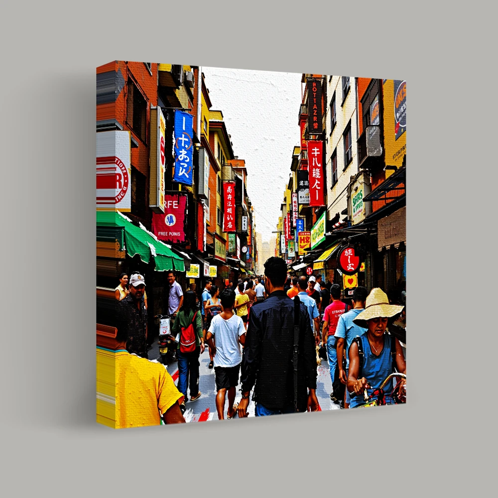 A Kaleidoscope of Urban Life — canvas