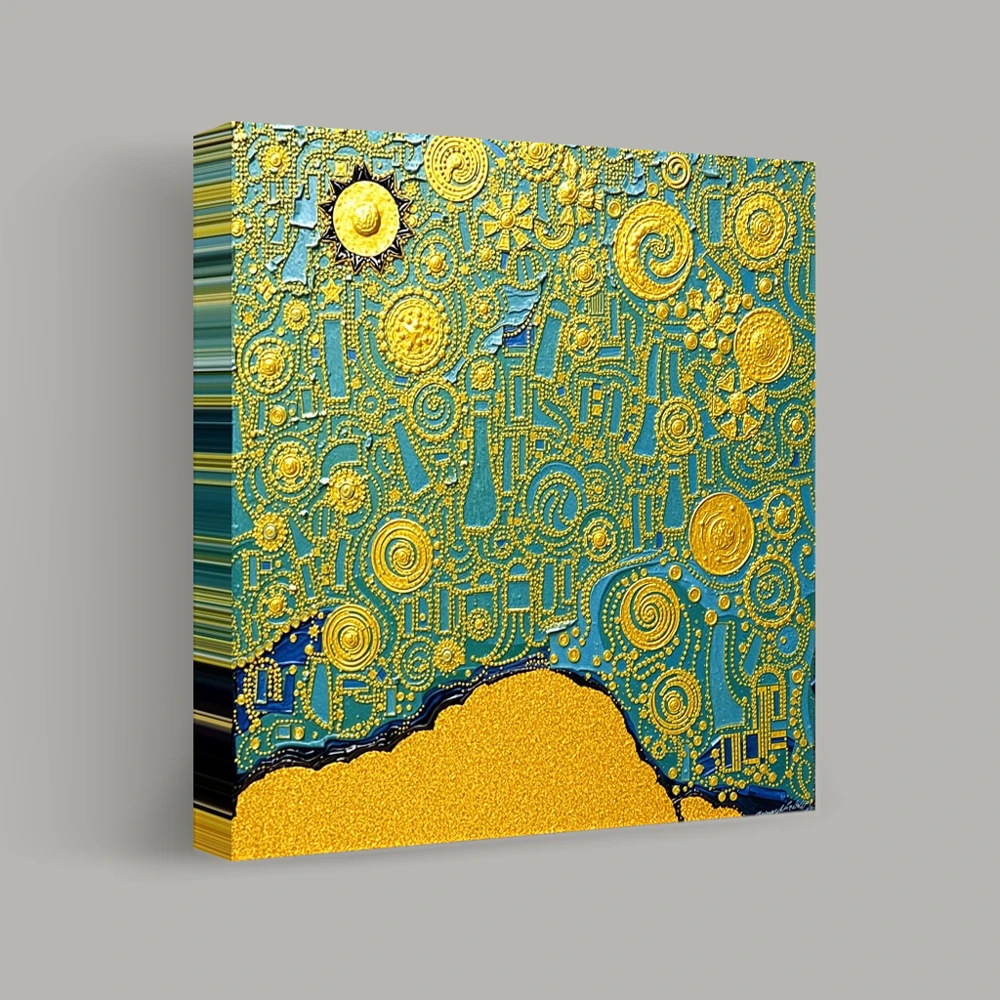 Celestial Patterns in Gold — canvas