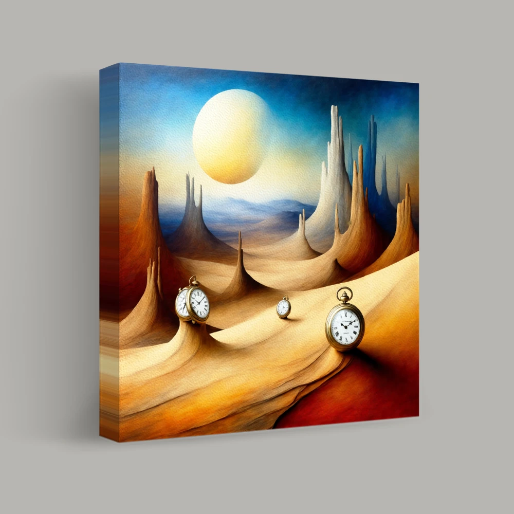 Échos du temps dans un désert surréaliste — canvas