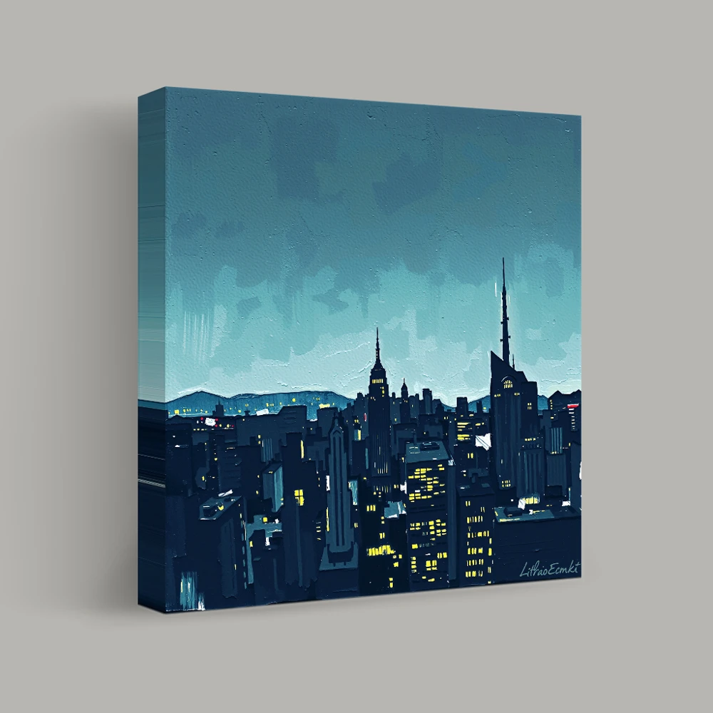 Cityscape at Dusk — canvas
