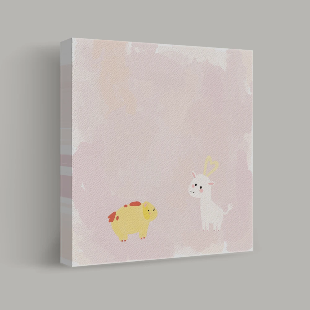 Verspielte Pastellbegegnung — canvas