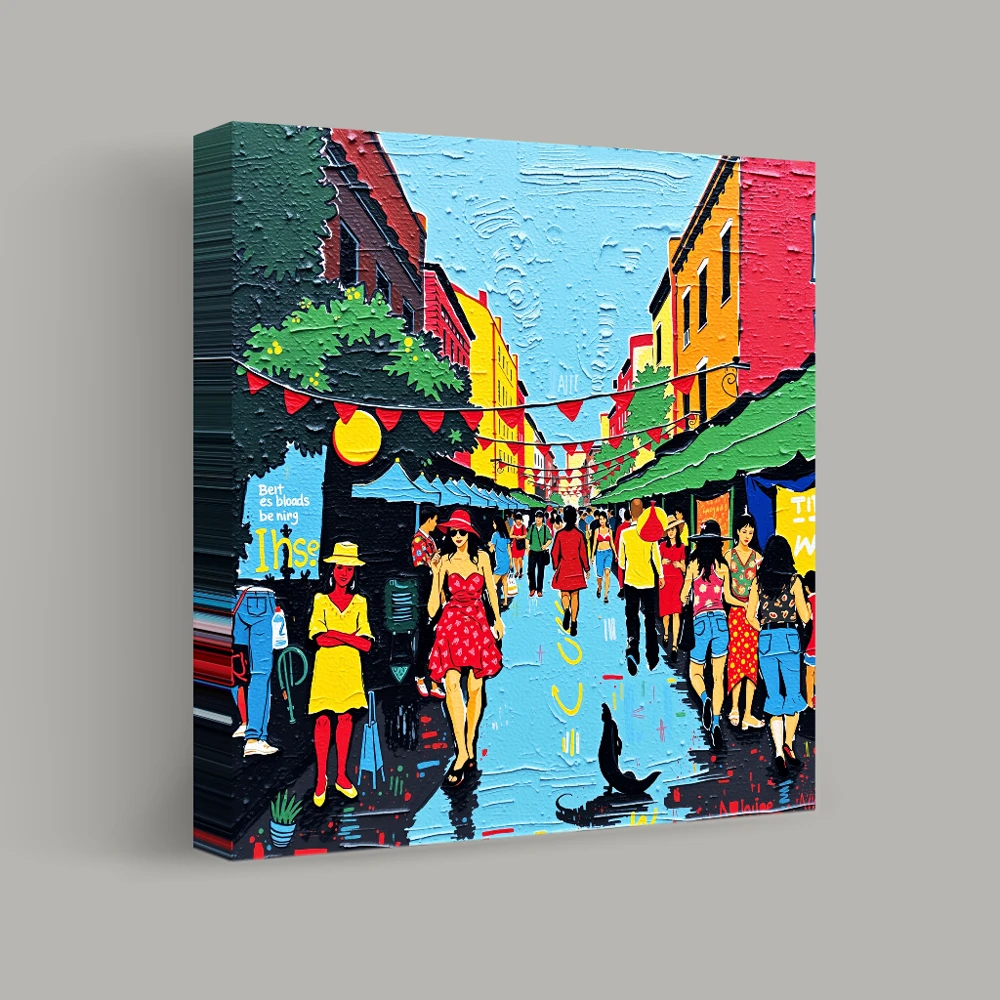 Stroll Through the Vibrant Market — canvas