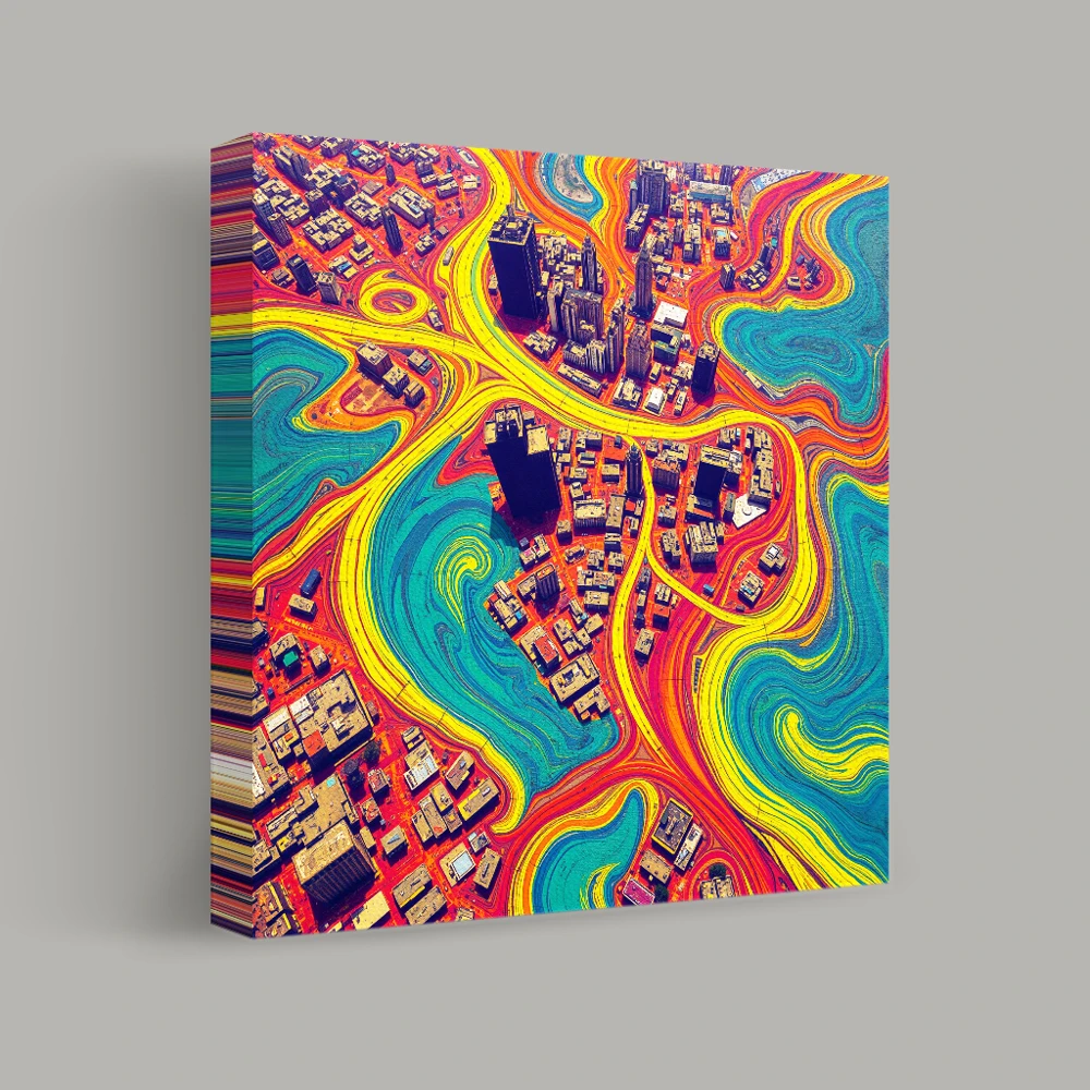 Skyline in Technicolor — canvas