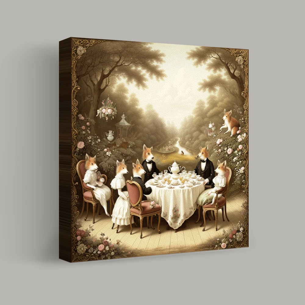 Whimsical Woodland Tea Party — canvas