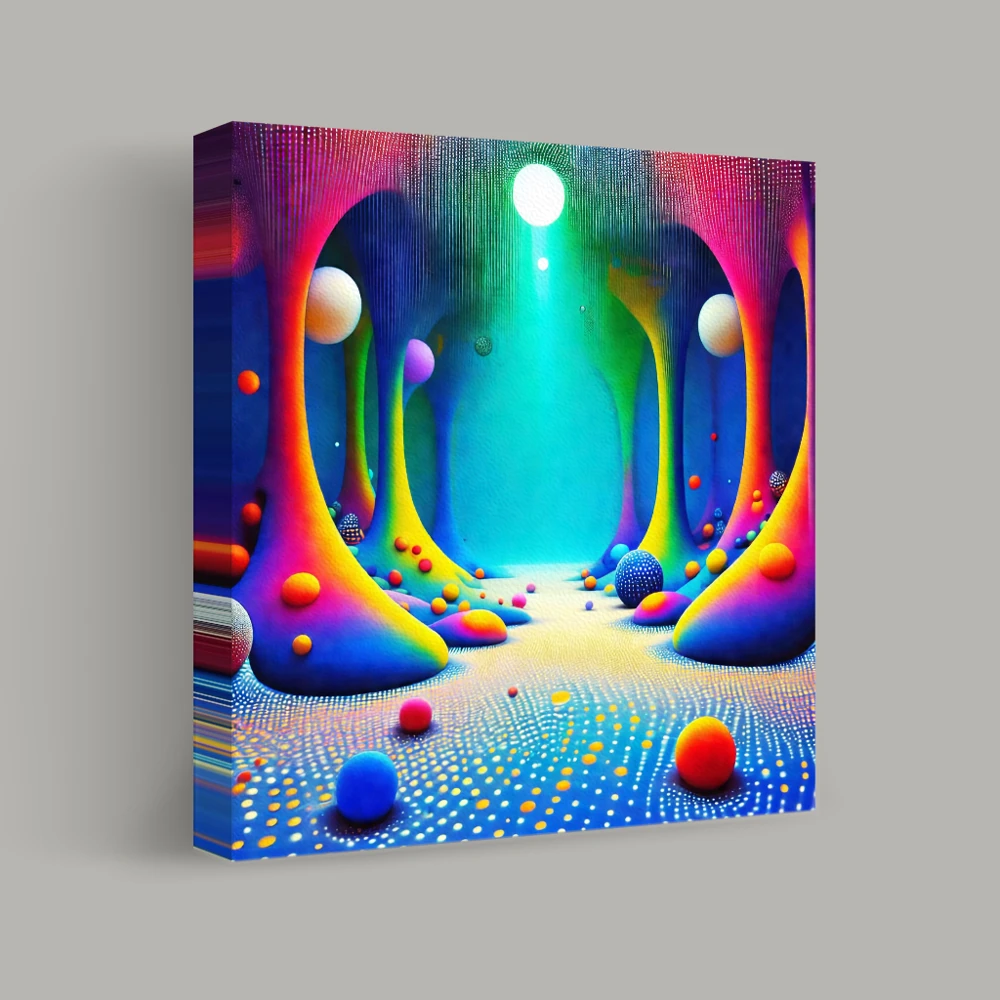 Journey Through the Chromatic Cavern — canvas