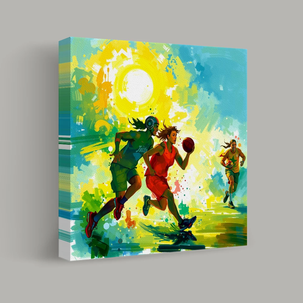 Vibrant Basketball Scene — canvas