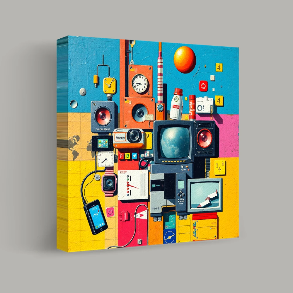 Retro Tech Tapestry — canvas