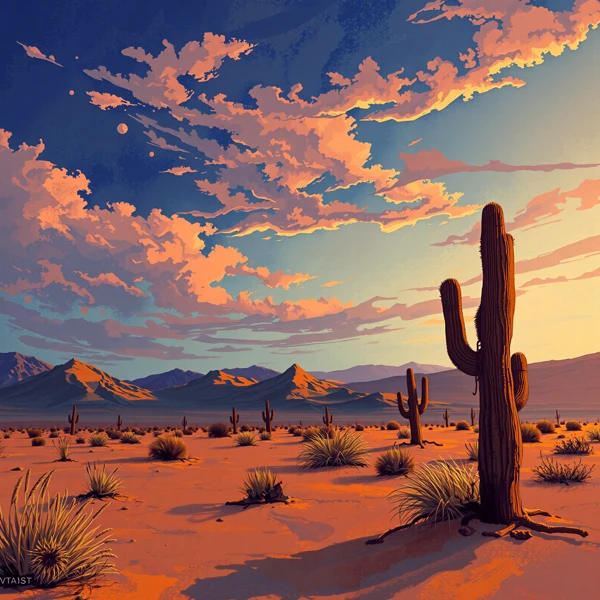 Dusk Over Arid Plains