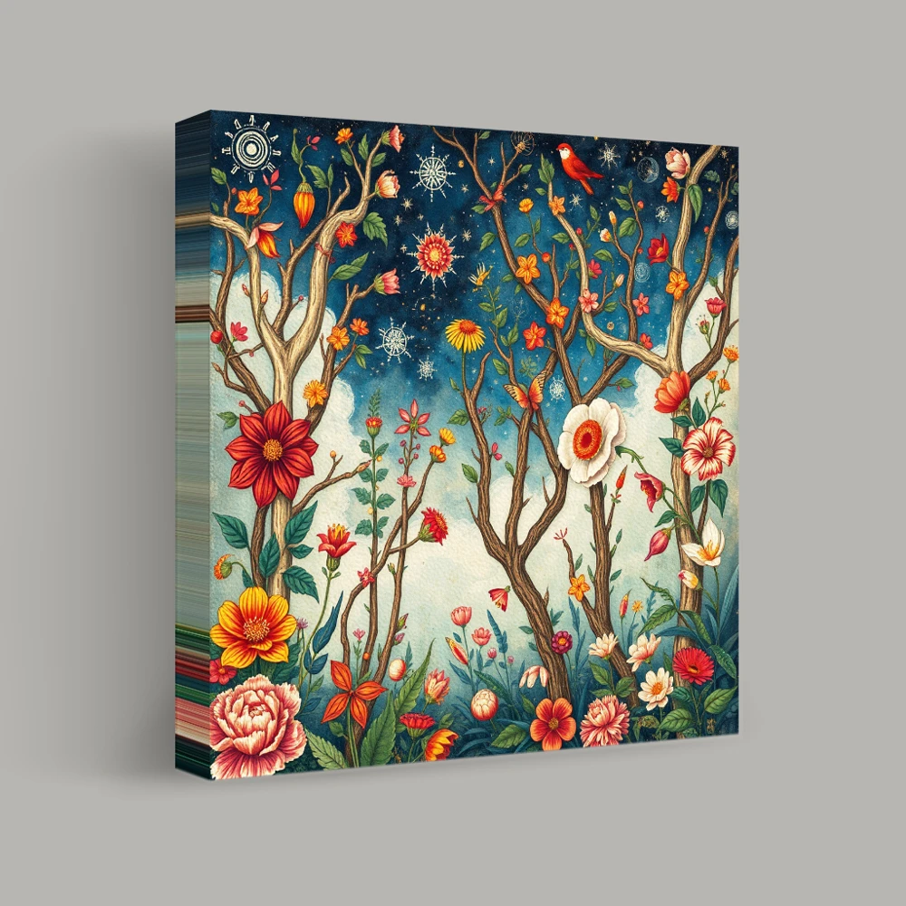 Whispers of the Floral Cosmos — canvas