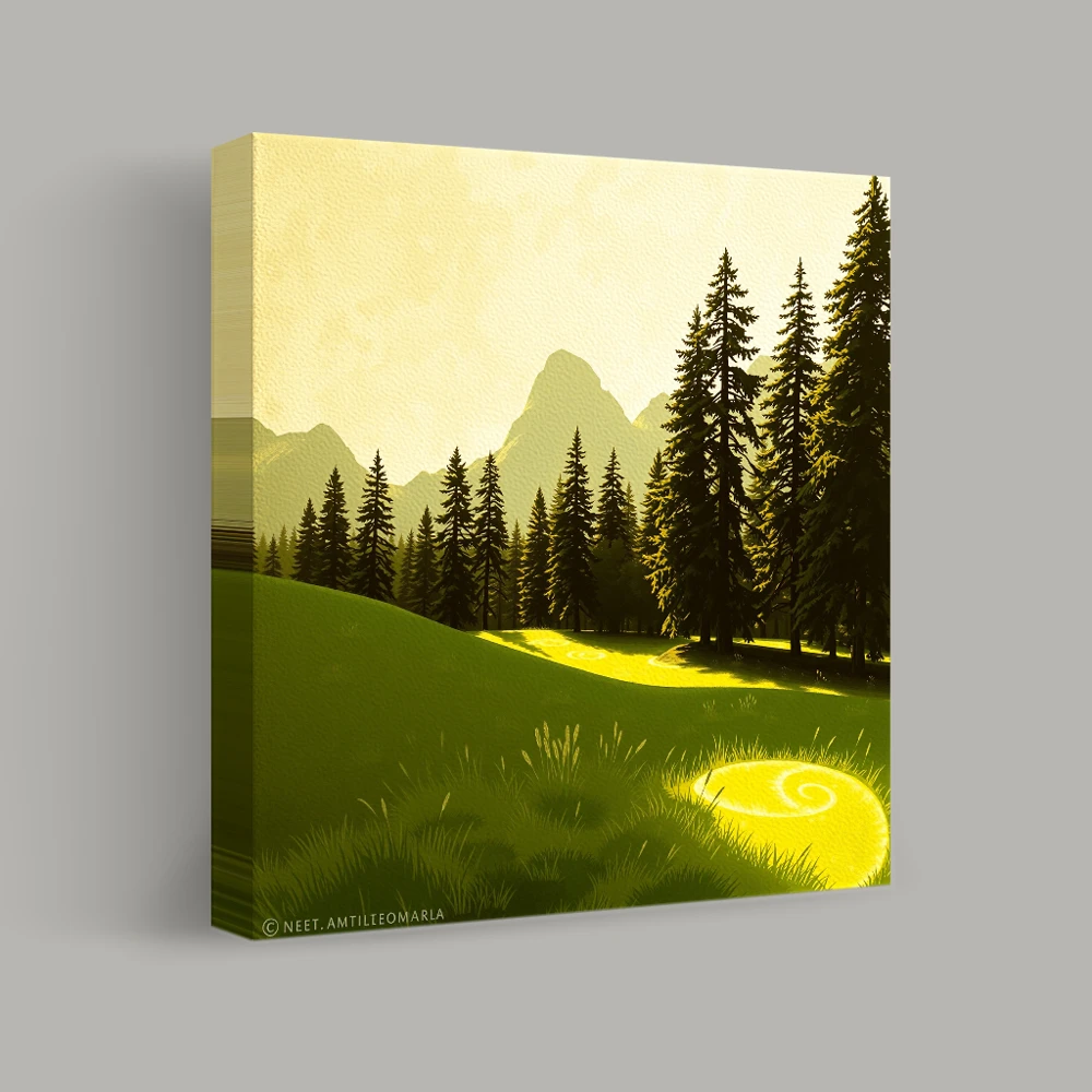 Golden Forest Pathway — canvas