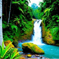 Cascade Amidst the Lush Canopy thumbnail 2