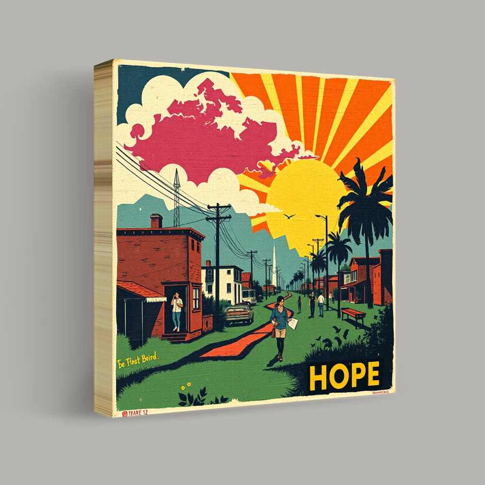 Sunshine Over Suburbia — canvas