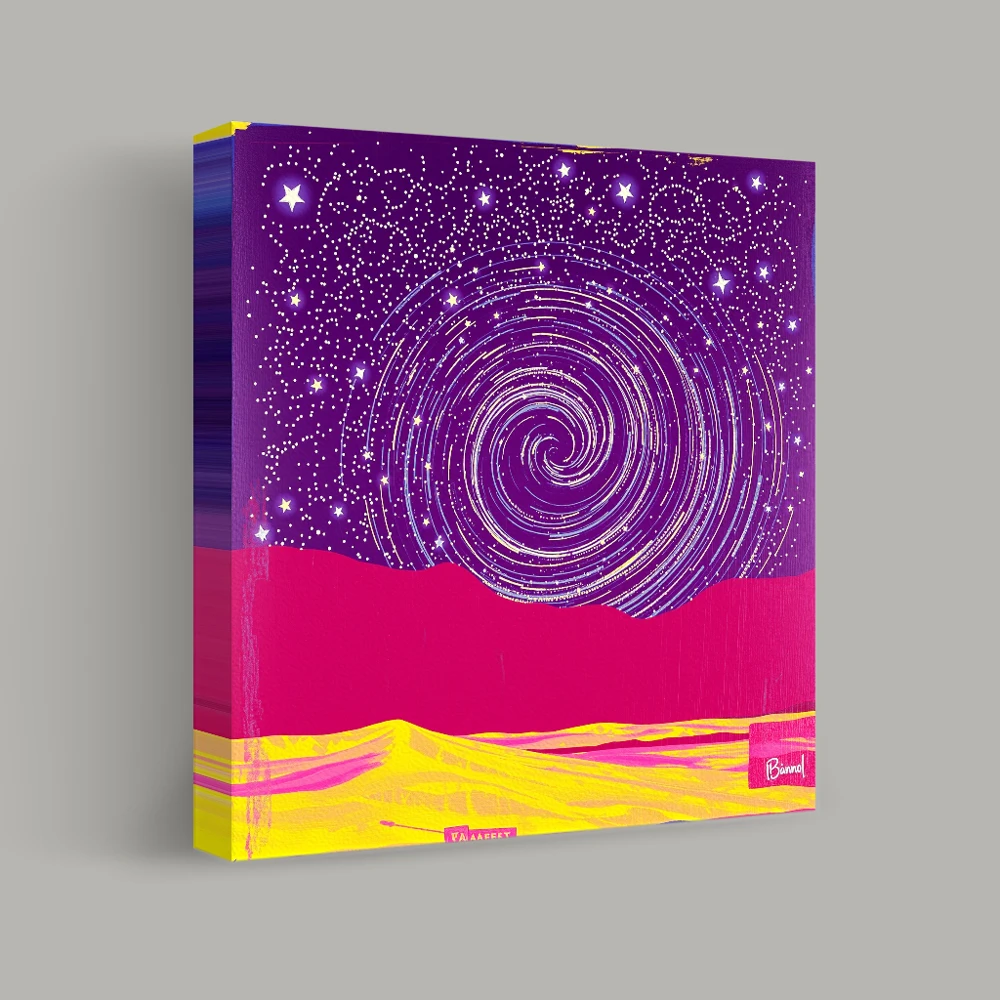 Celestial Whirlwind Over Desert — canvas
