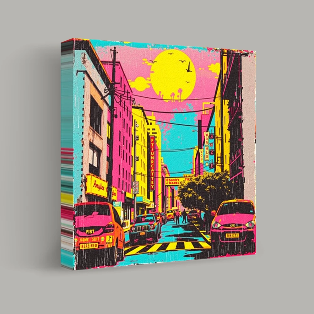 Neon Dreams of the Boulevard — canvas