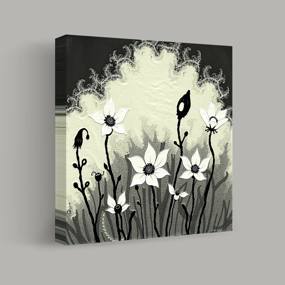 Monochrome Blooms — canvas