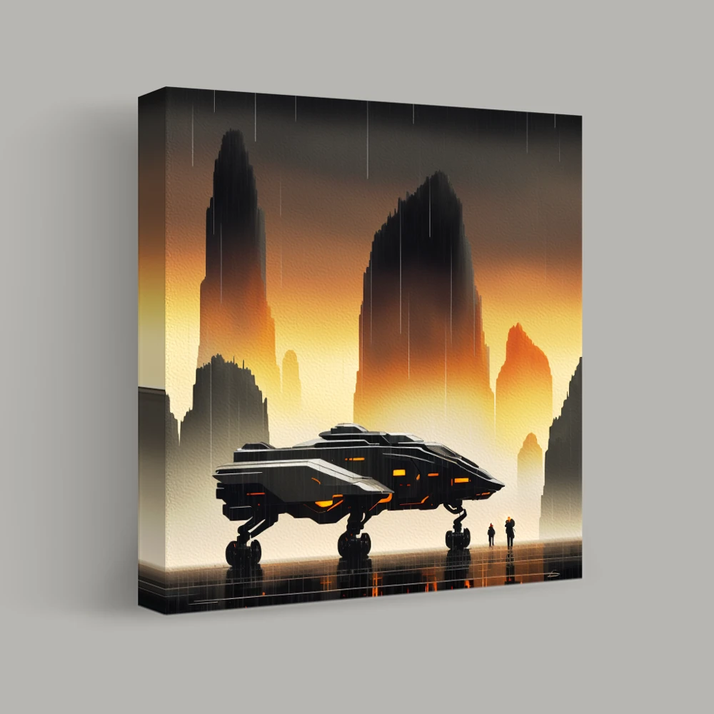 Twilight Landing on Distant Shores — canvas