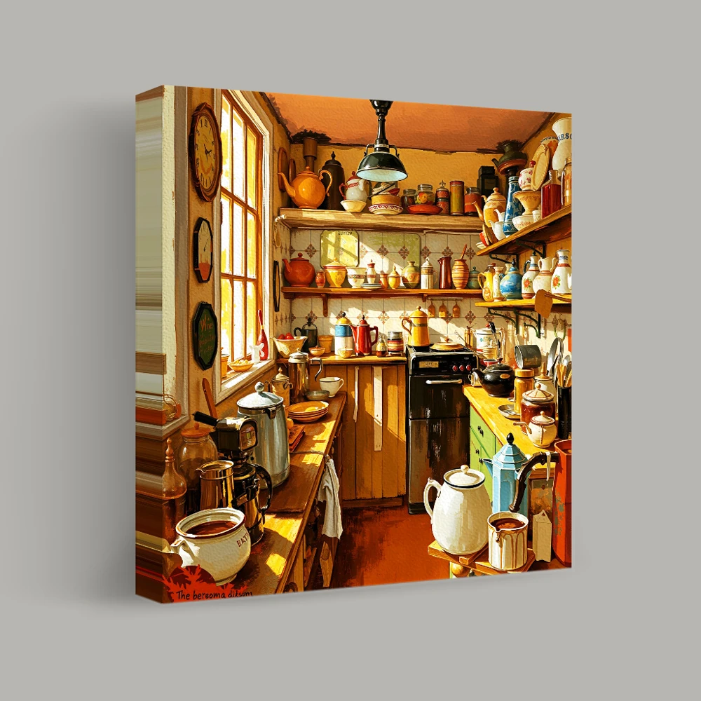 Nostalgic Kitchen Morning — canvas
