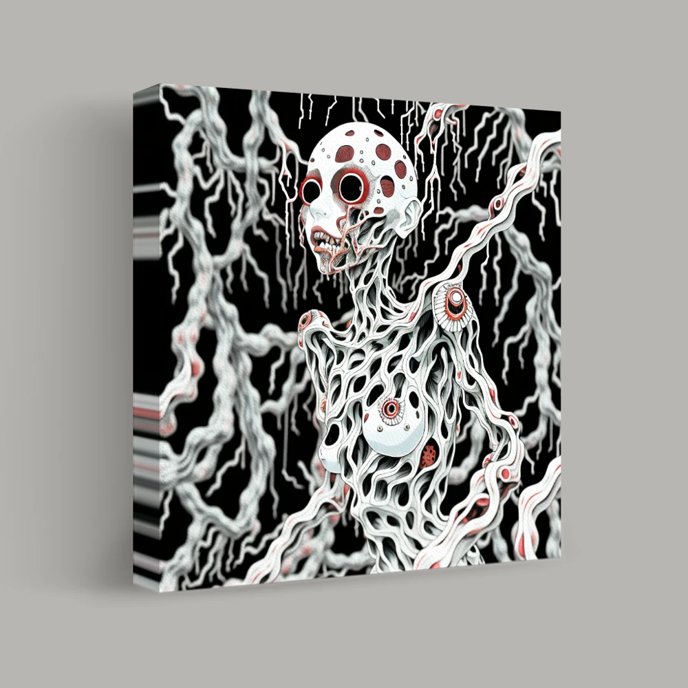 Woven Echoes of a Digital Specter — canvas