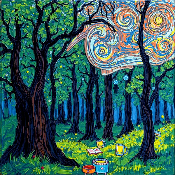 Whimsical Night in the Enchanted Forest