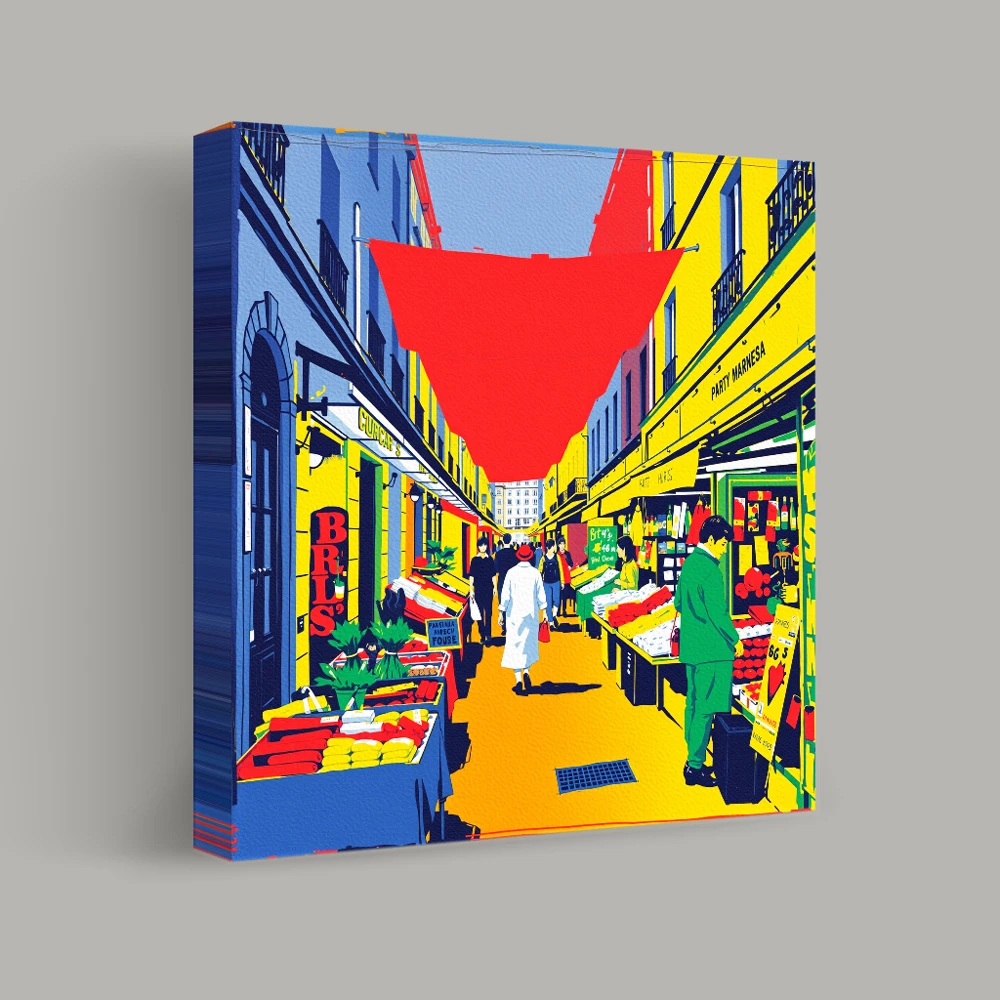 Vibrant Street Market — canvas