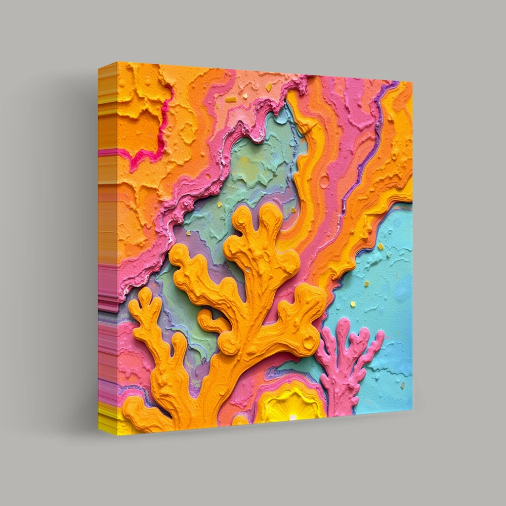 Fuga dai coralli vibranti — canvas